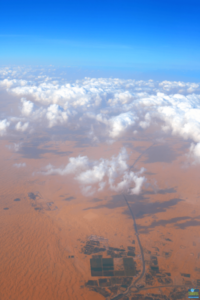 Dubai To The Maldives Landscape By Air Views from the sky Desert Mountains Ocean