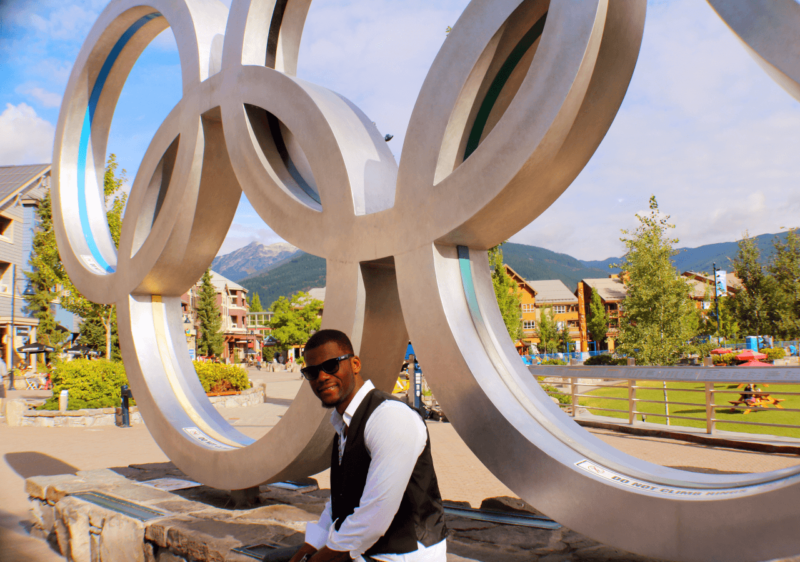 Olympic rings Whistler village Sundial Boutique Hotel Whistler British Columbia Romantic Vacation Getaway Family Friendly Canada Tourism