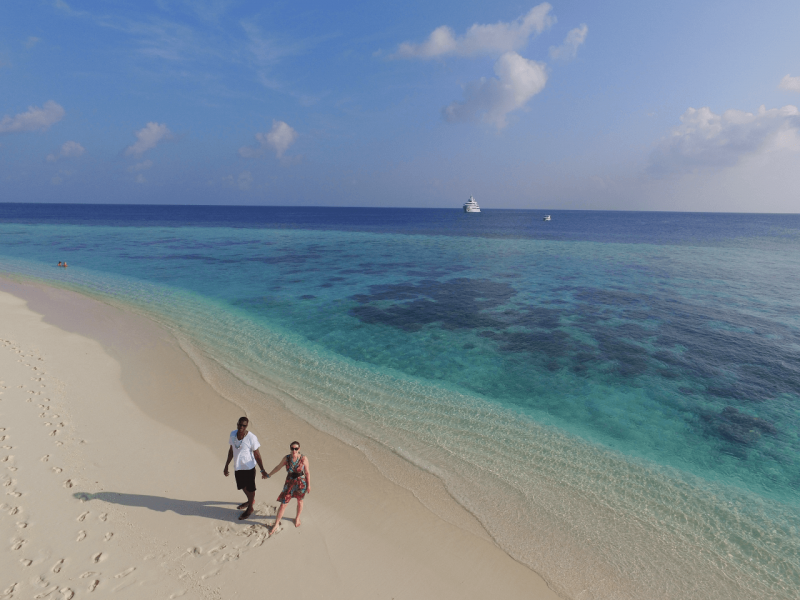 WorldTravelAdventurers, World Travel Adventurers, Park Hyatt Maldives Hadahaa, luxury travel, luxury resort, dream vacation, bucket list, Indian Ocean, drone shot, romance, beach, yacht