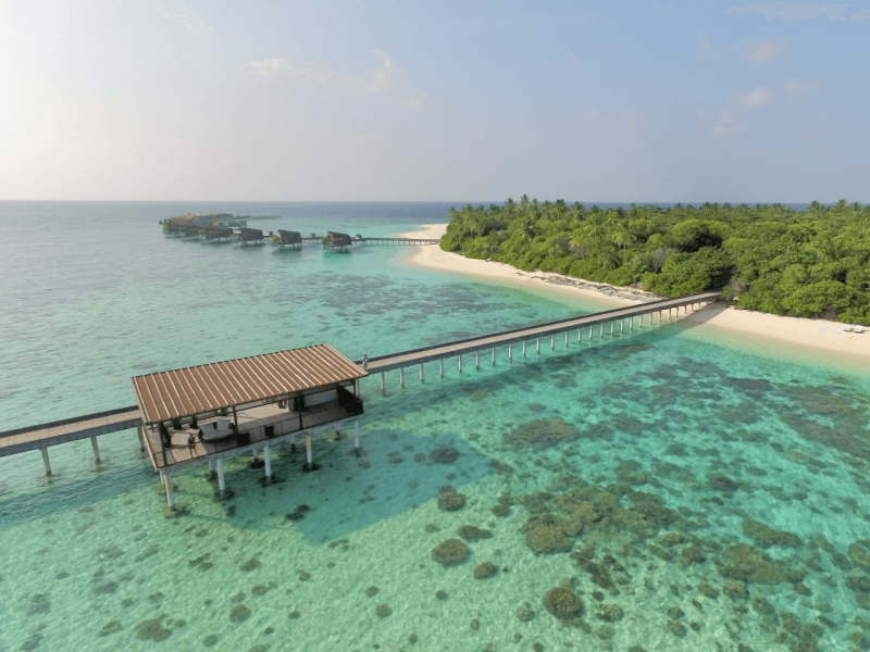 Drone view of Maldives, Indian Ocean, snorkeling, beach, luxury resort, luxury travel, travel bloggers, WorldTravelAdventurers, World Travel Adventurers