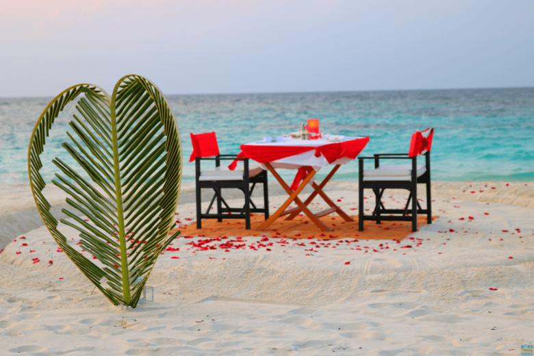 Beach dinner in the Maldives