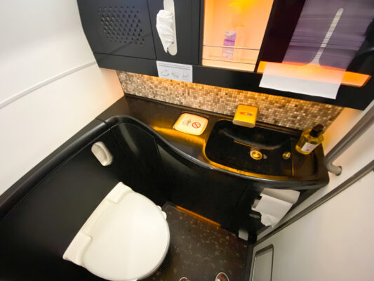 Etihad Airways business class lavatory