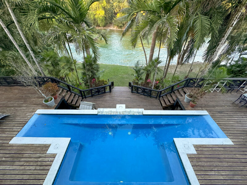Infinity pool overlooking Mopan River